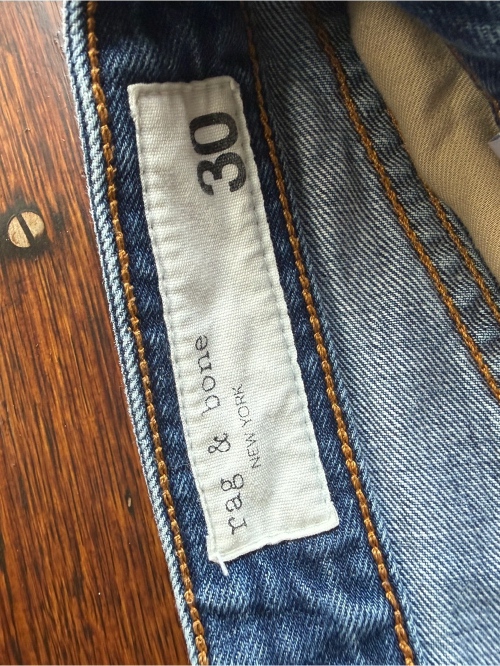 rag & bone Classic Wide-Leg Denim Jeans in Blue - Picture 3 of 11
